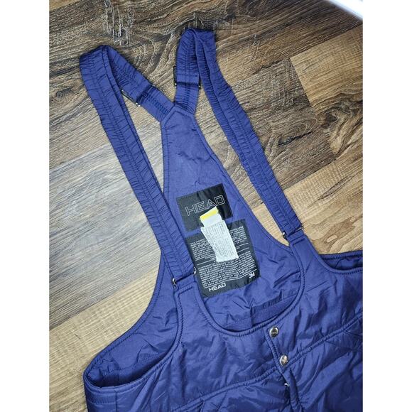 Vintage 1980s HEAD USA Thinsulate Ski Bib Snow Pants BLUE Made In USA - Picture 9 of 16